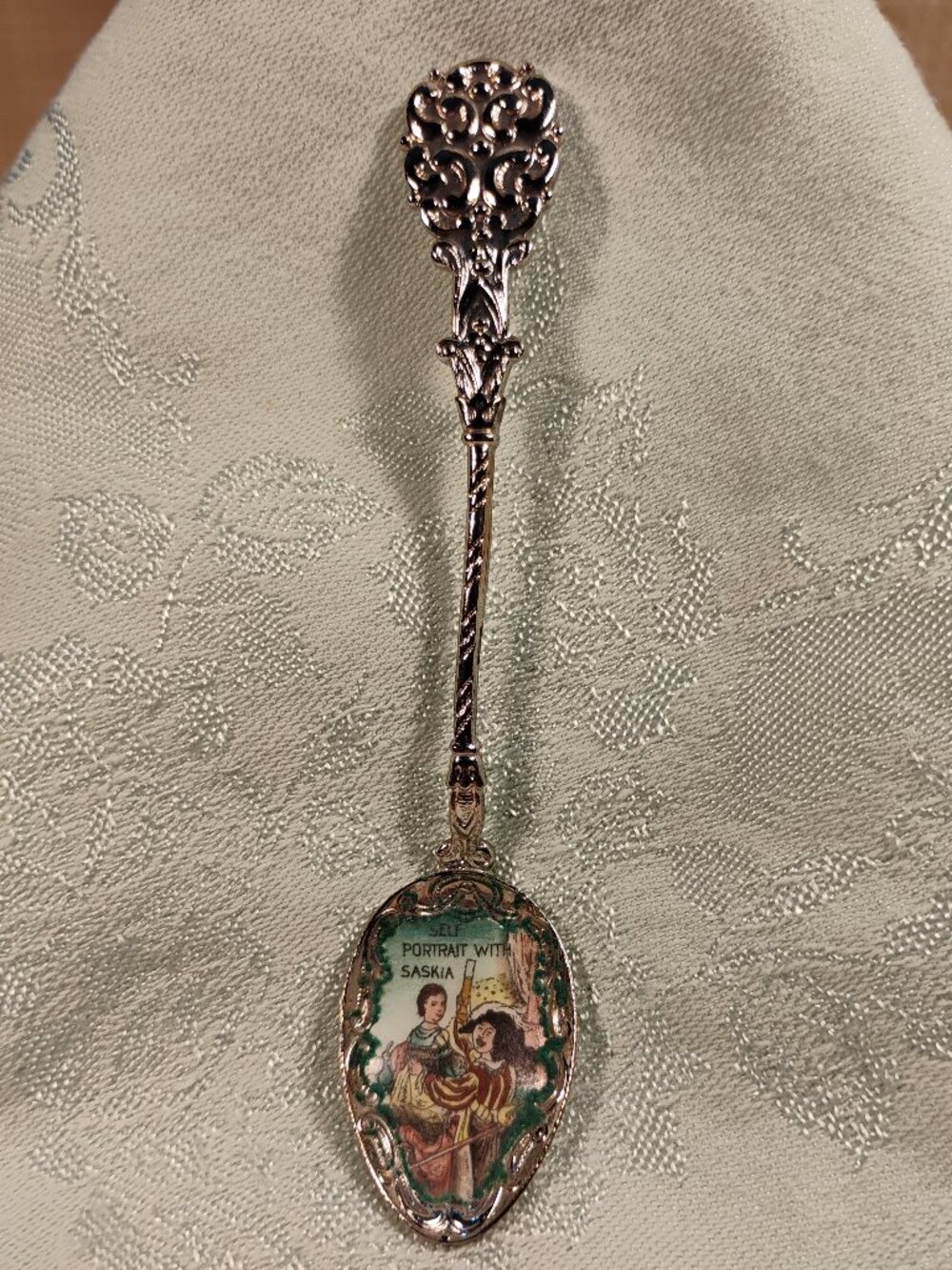 Vintage Spoon Rembrandt Painting 'Self Saskia' Replicated by Klepa Arts, Czech
